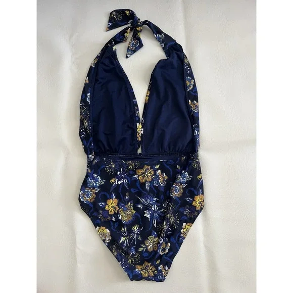 YMI Swimsuit Blue Floral Studded NWOT Size Medium Summer Boho Beach Vacation - Picture 2 of 8